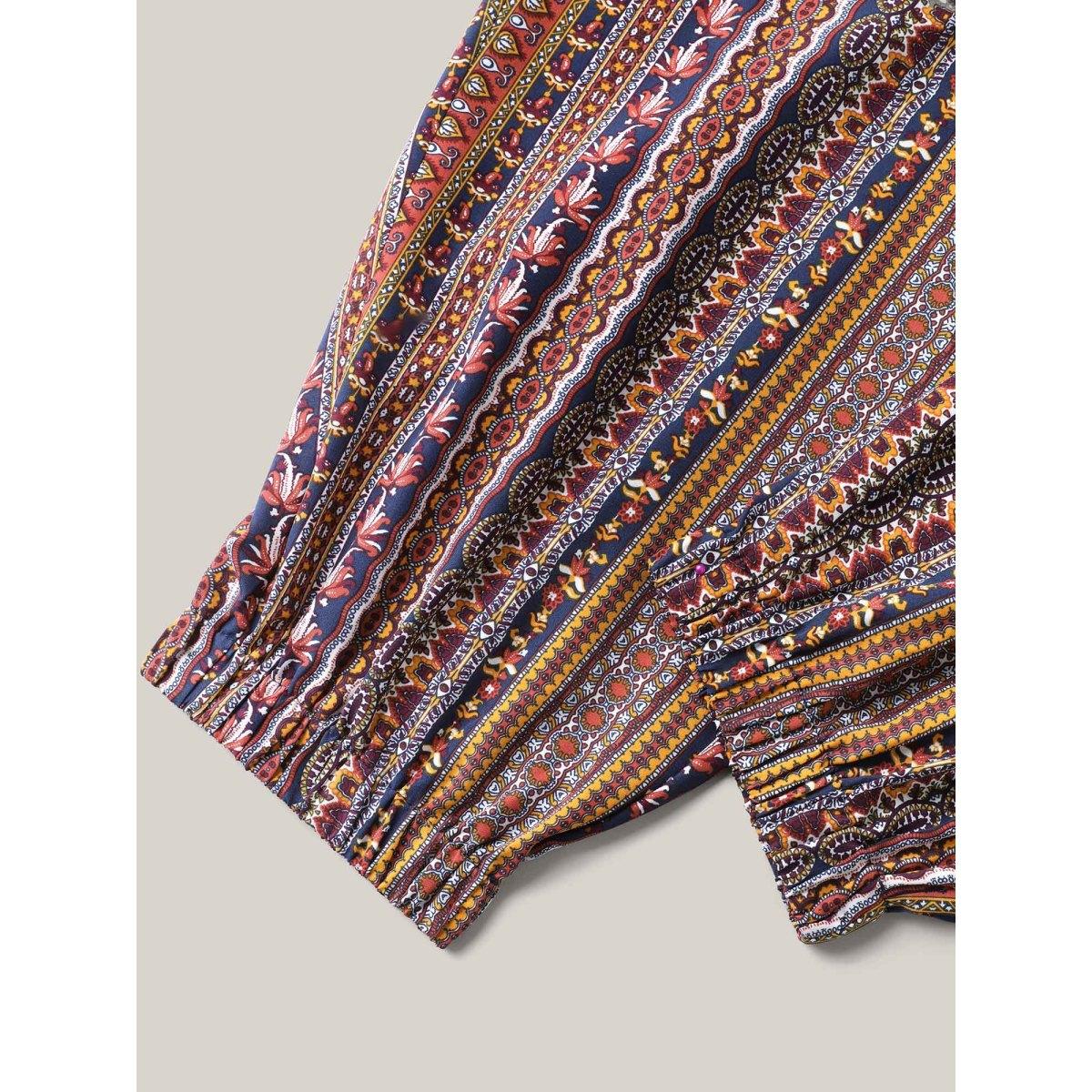 Plus Size Boho Striped Split Jogger Pants Women Multicolor Leisure Bodycon Mid Rise Casual Pants BloomChic 18-20/2X Product Image