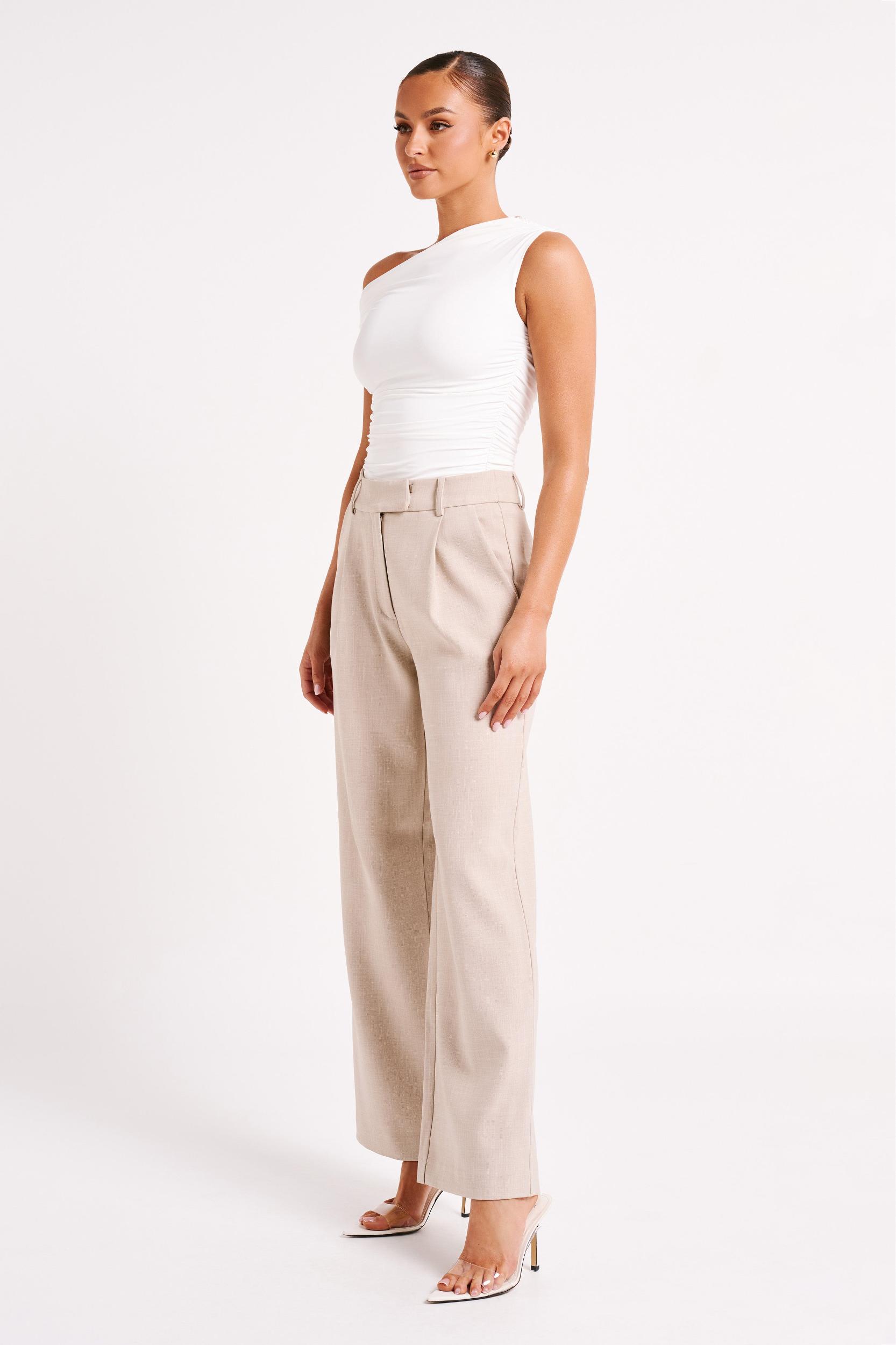 Alayna Recycled Nylon Ruched Top - White Product Image