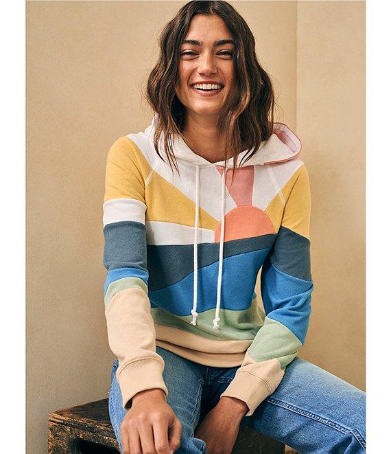 Faherty Soleil Abstract Sun Print Long Sleeve Pullover Hoodie Product Image