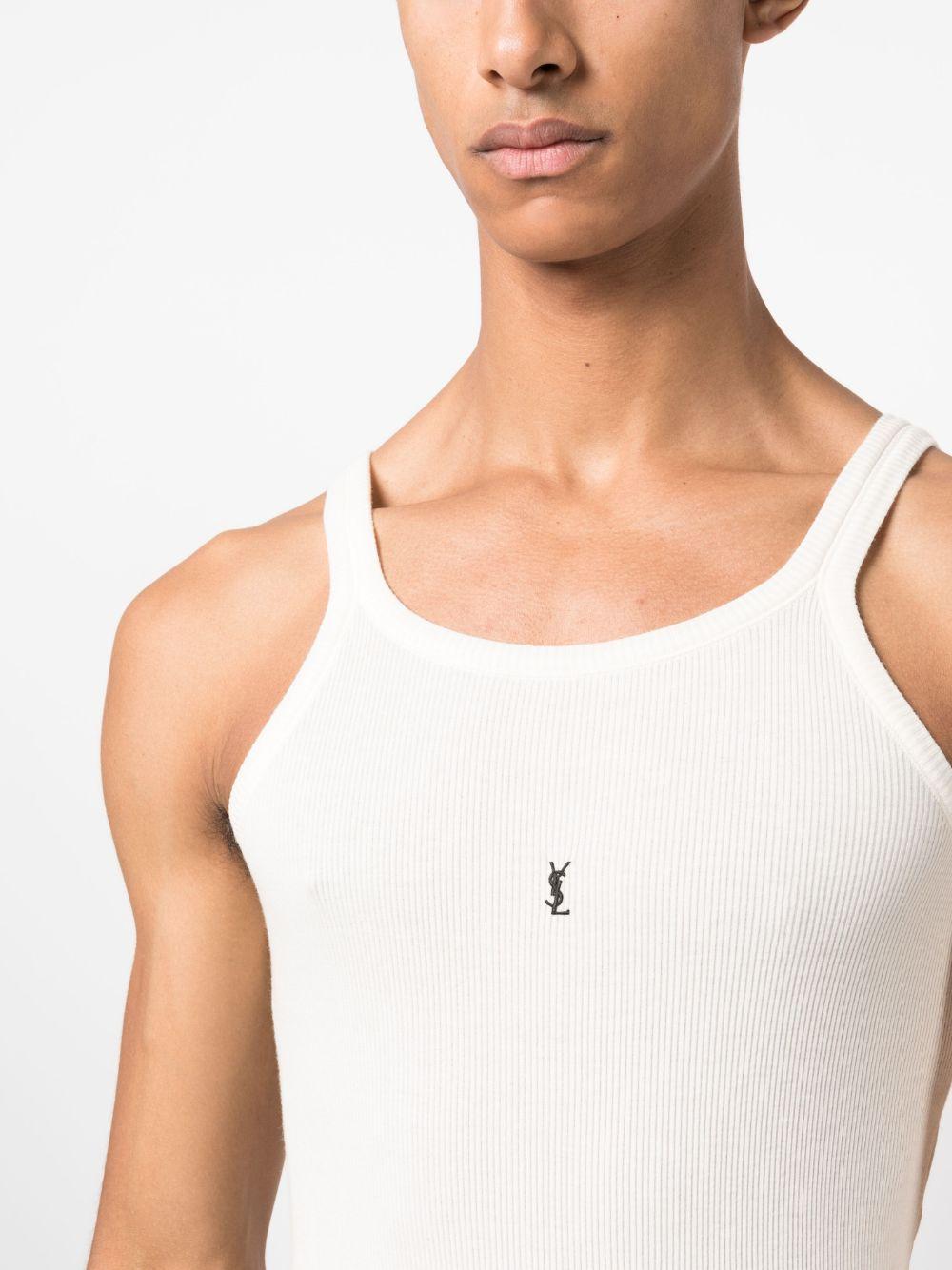 logo-embroidered ribbed tank top Product Image