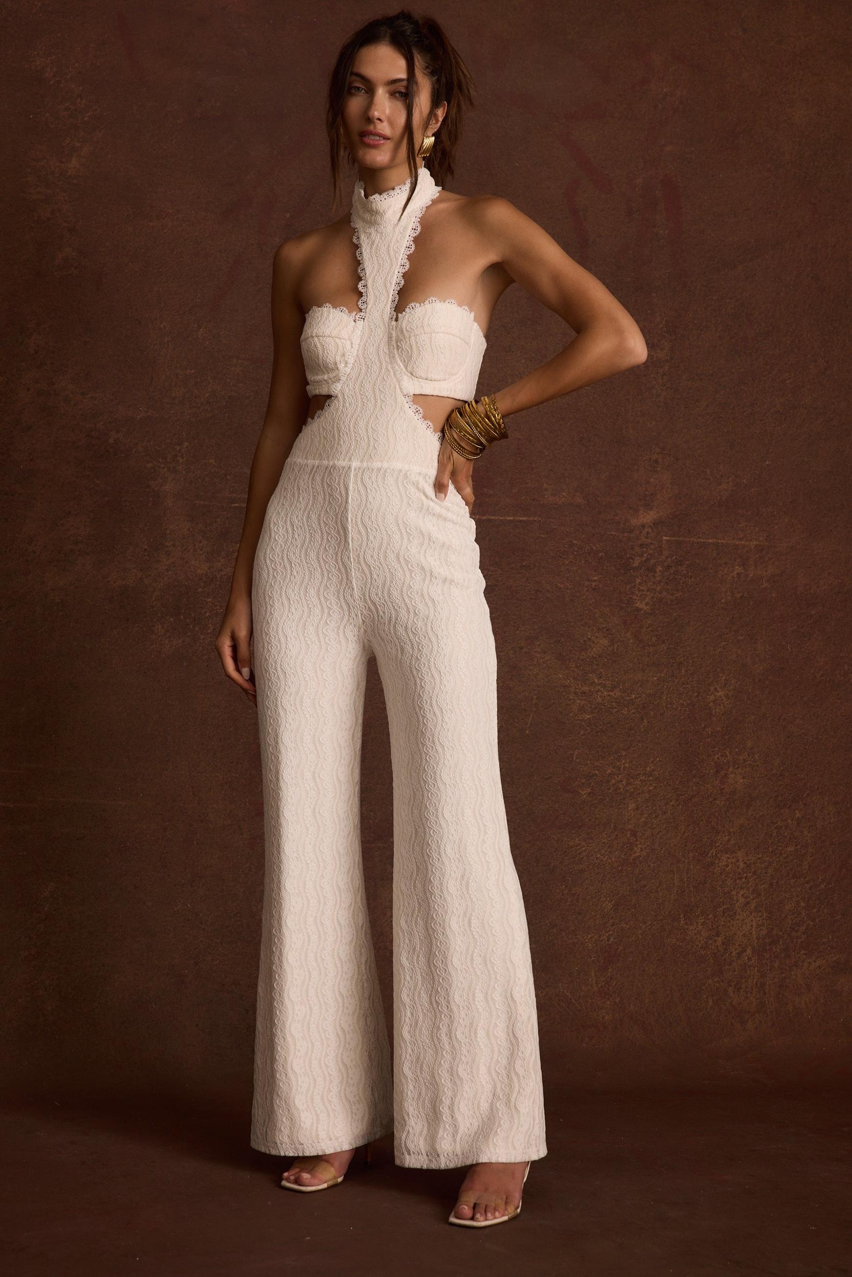 Princesa White Lace Jumpsuit Product Image