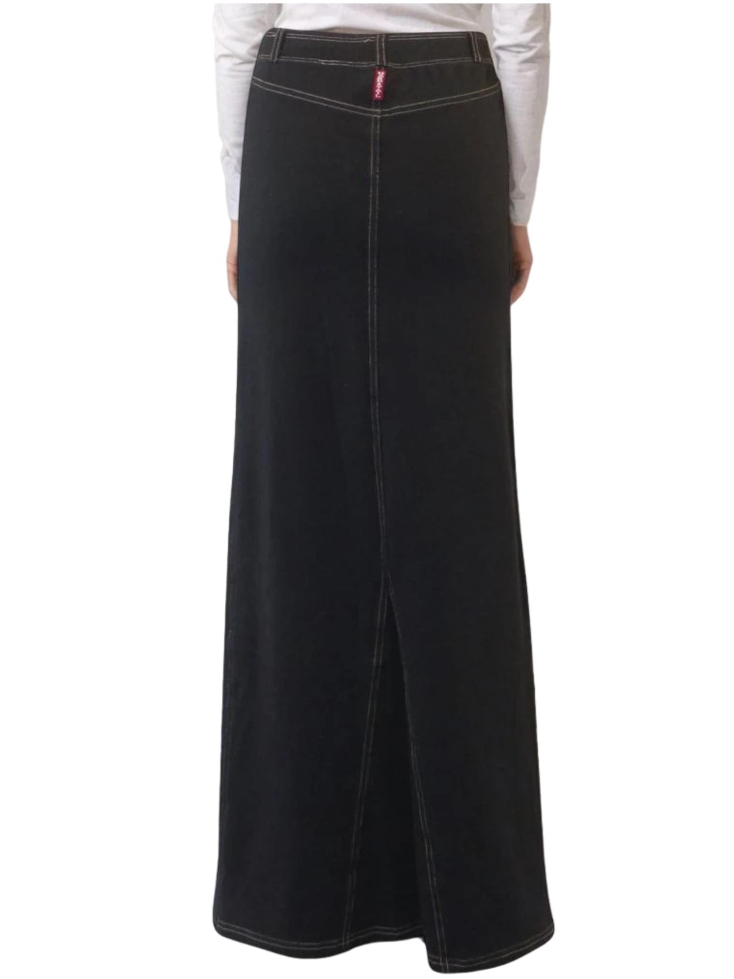 Hard Tail Long Denim Back Inset Skirt WJ-127 Product Image