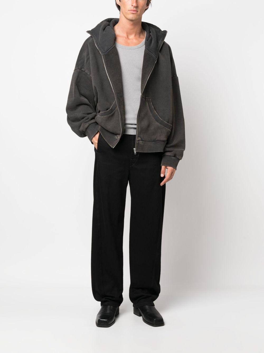 zip-fastening cotton hoodie Product Image