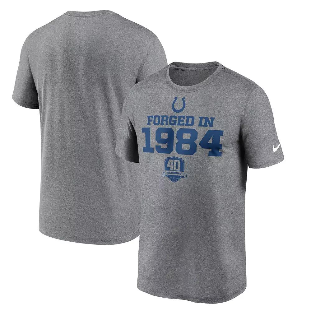 Men's Nike Heather Gray Indianapolis Colts 40th Anniversary Legend Performance T-Shirt,  Product Image