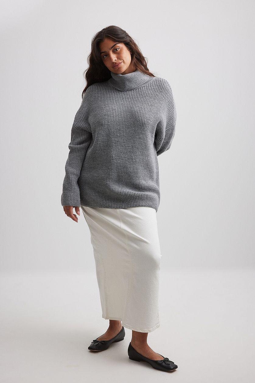 Long Turtle Neck Knitted Sweater Product Image