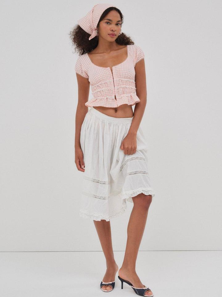 Petal Gingham Top — Pink Product Image