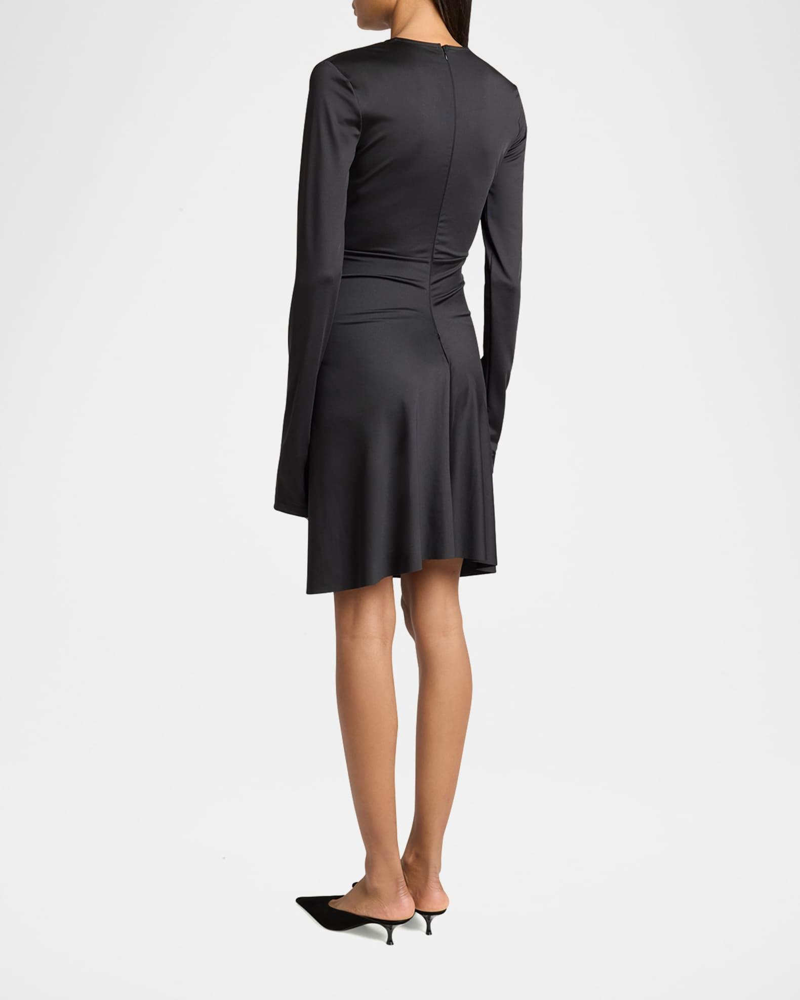 Ruched Deep V-Neck Mini Dress Product Image