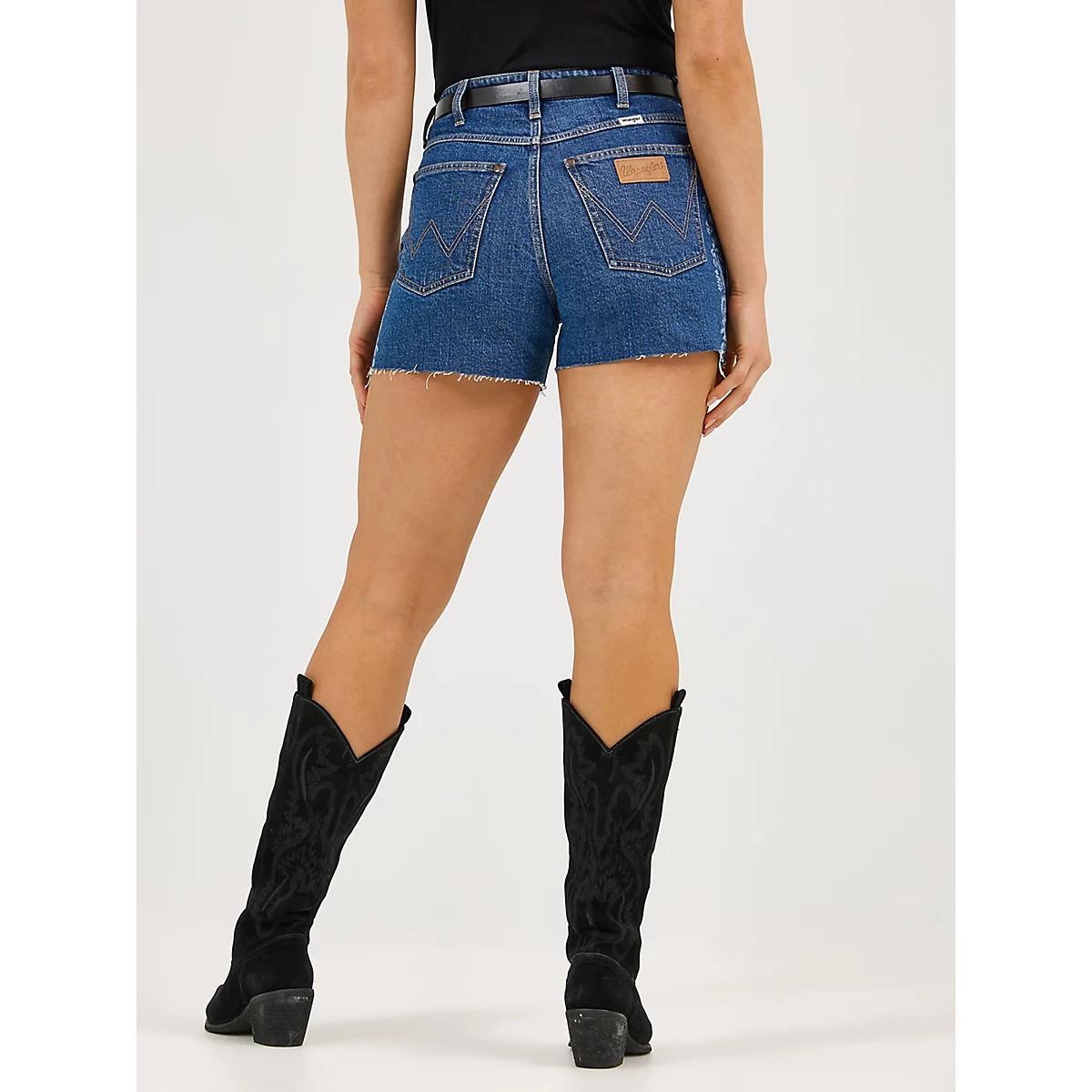 Women's Wrangler® Embellished Cowboy Shorts in Violet Product Image