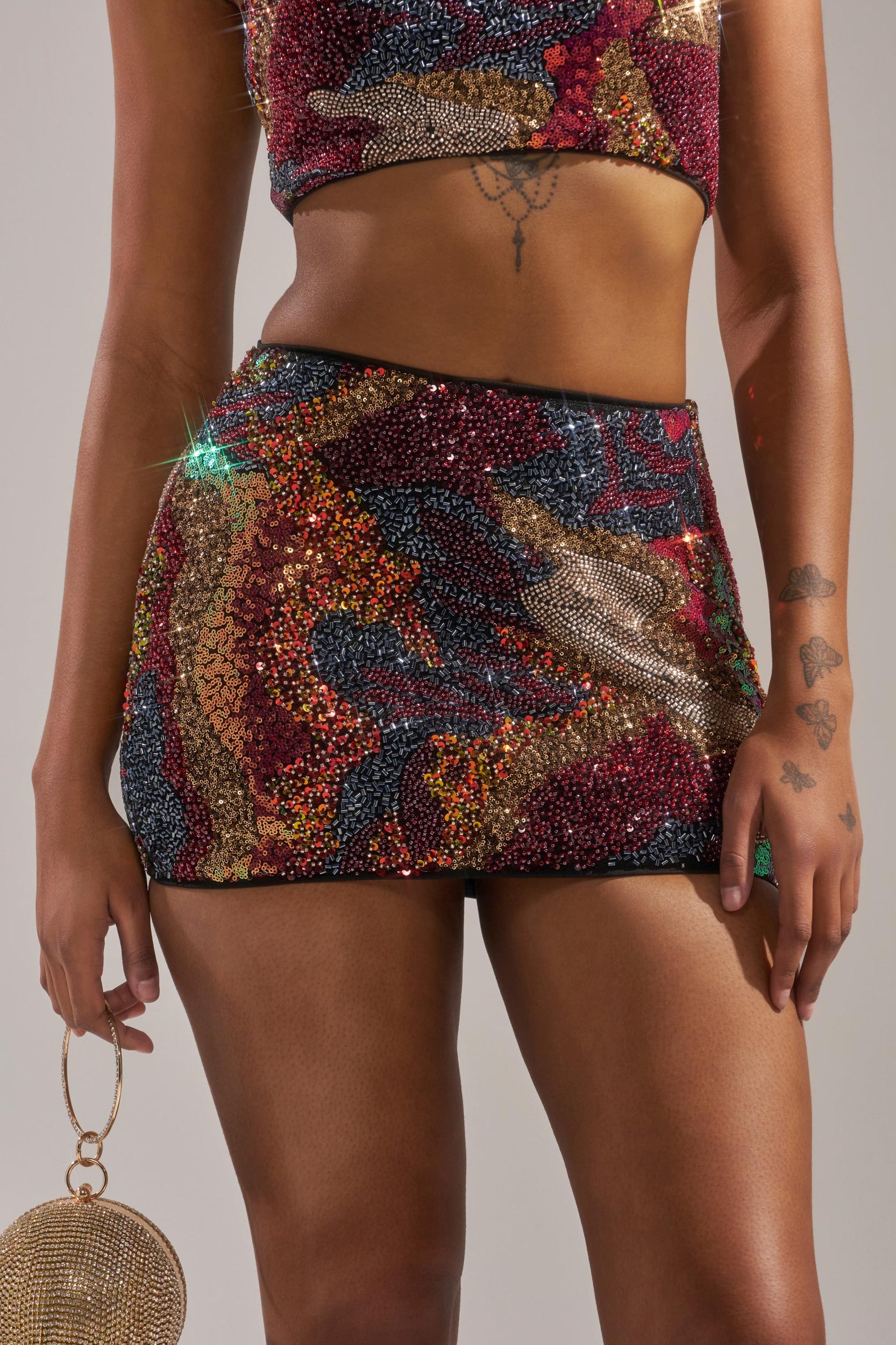 GOLDEN HOUR SEQUIN MINI SKIRT Product Image