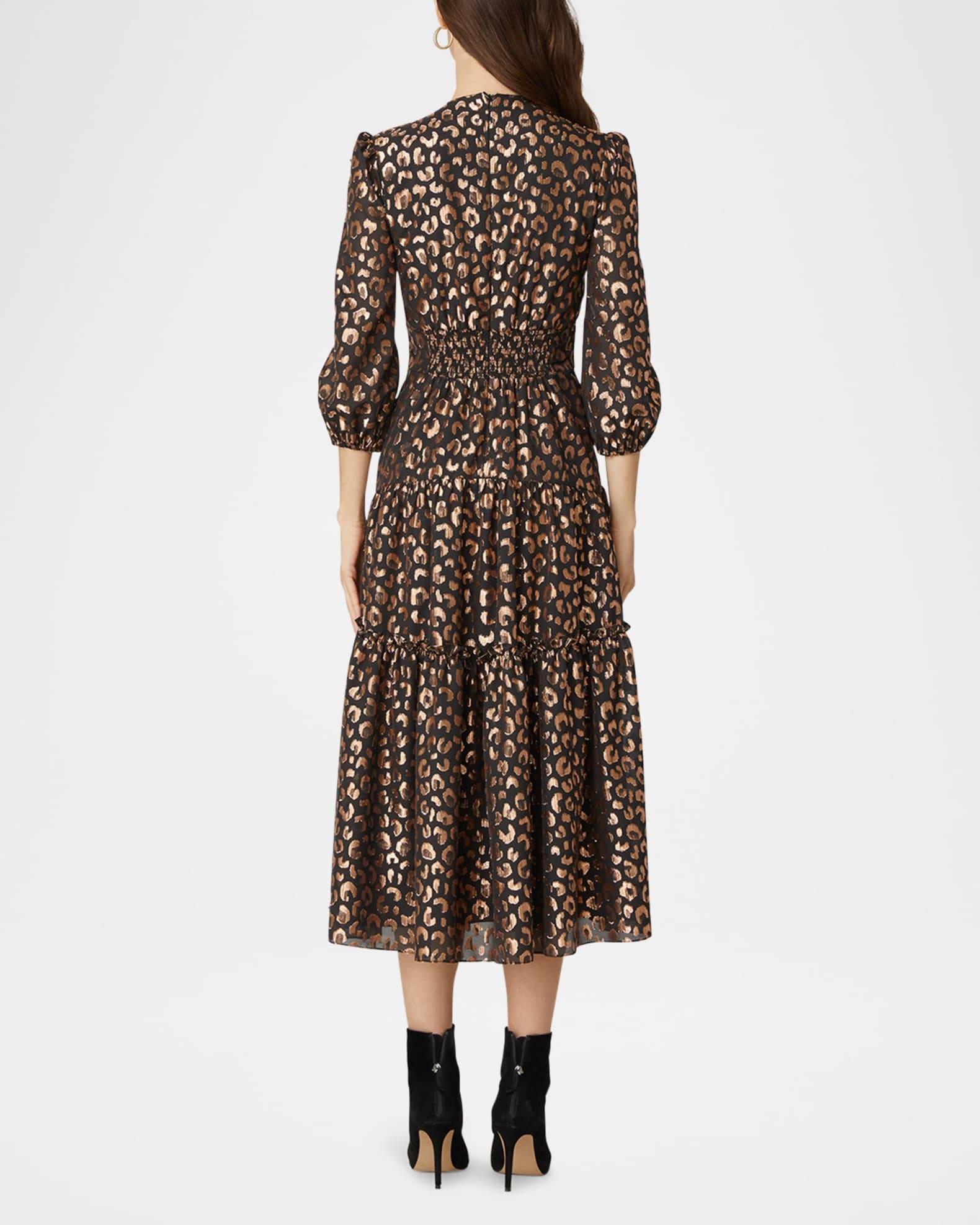 Alina Tiered Cutout Metallic Midi Dress Product Image