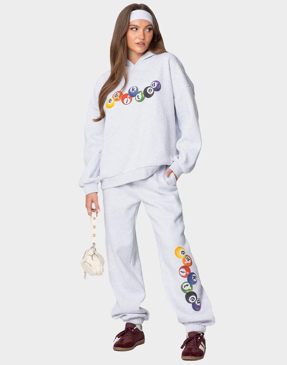 EDIKTED Billiard Oversized Sweatpants - GRAY Product Image