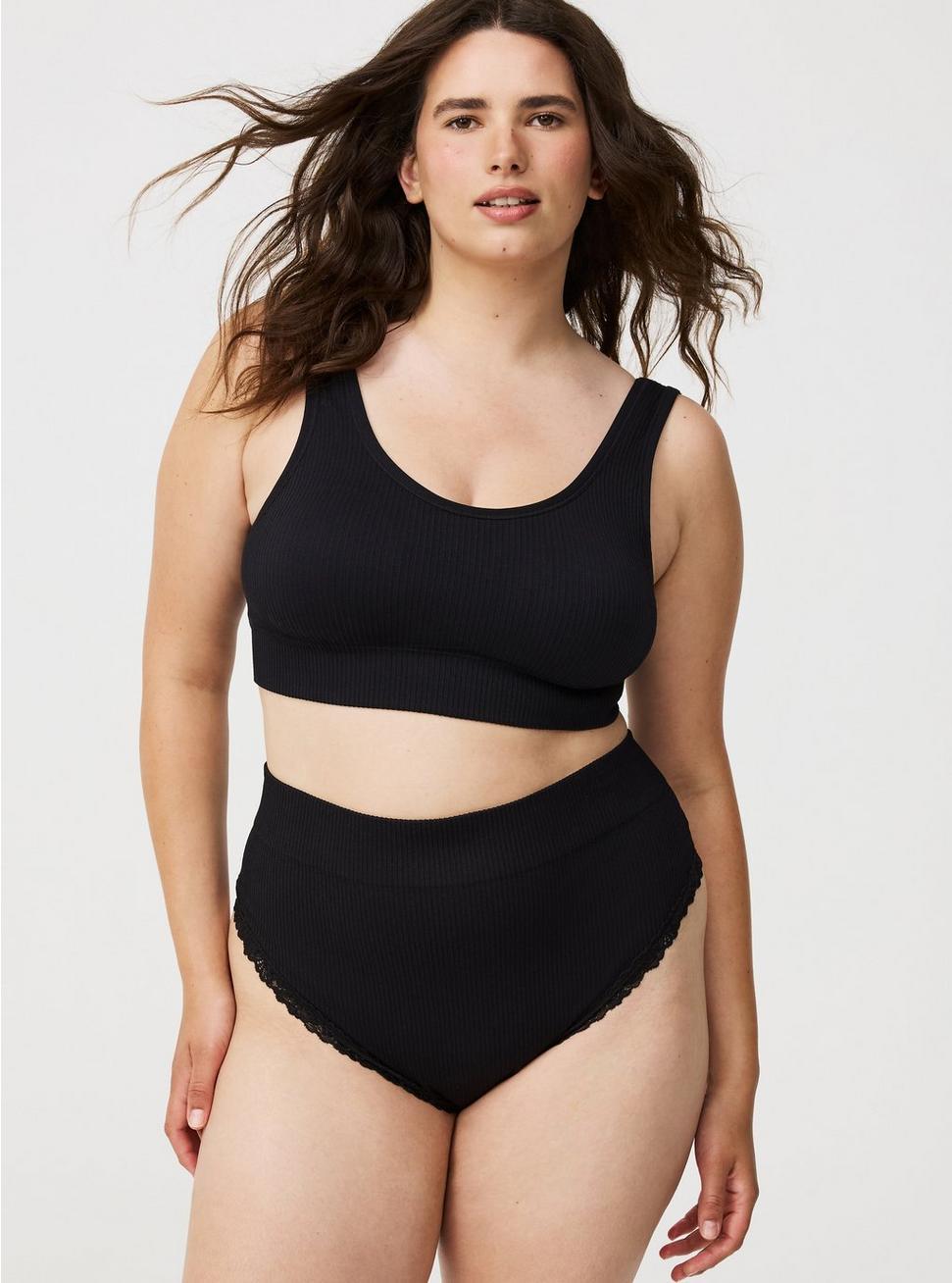 High-Rise Seamless Rib Thong Panty Product Image