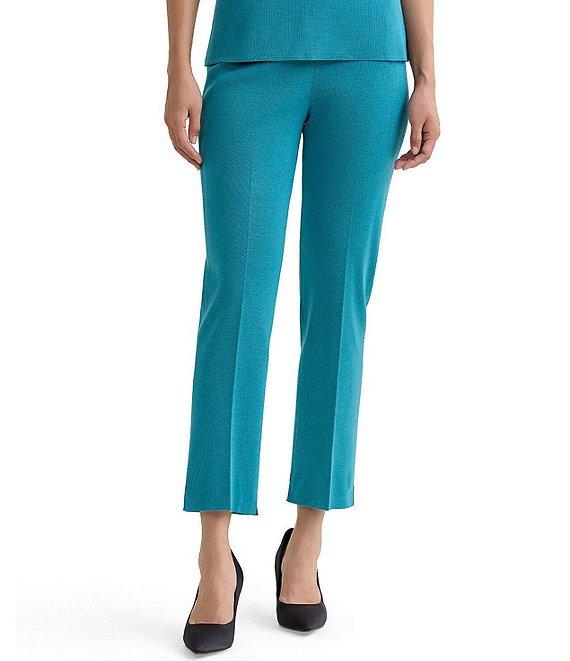 Ming Wang Knit Flat Front Straight Leg Pull-On Pants Product Image
