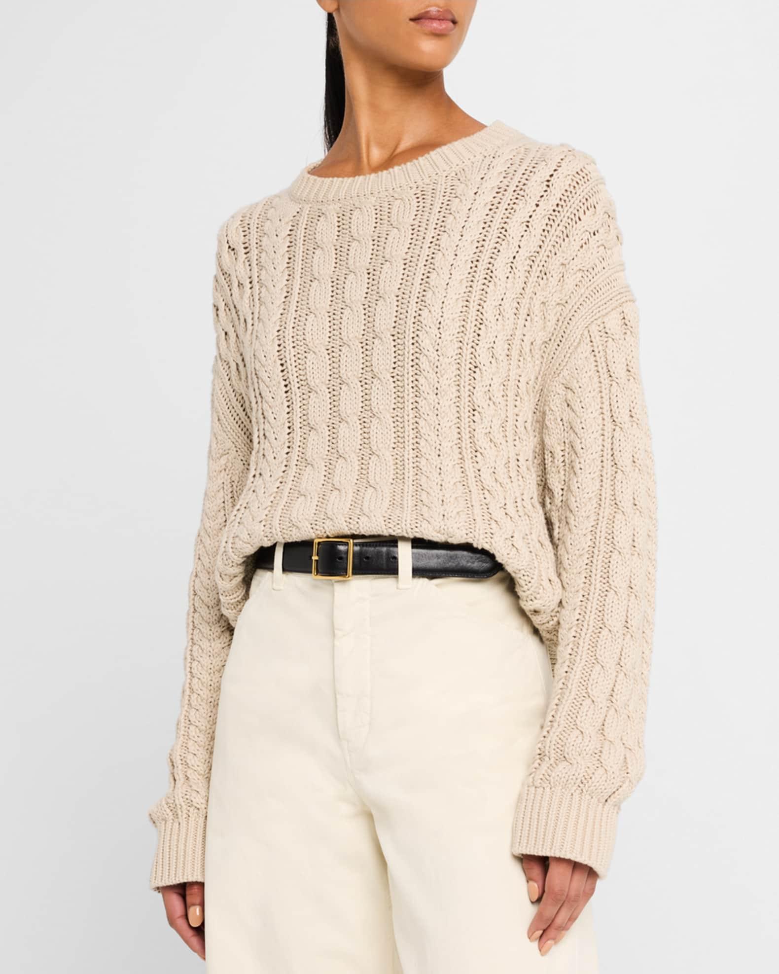 Rory Cable Open-Weave Cotton Sweater Product Image