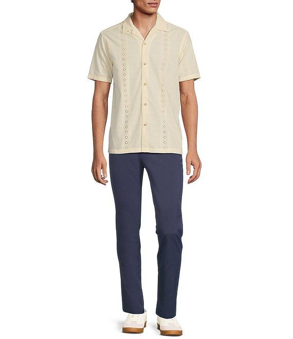 Rowm Tourister Short Sleeve Eyelet Button Front Shirt Product Image