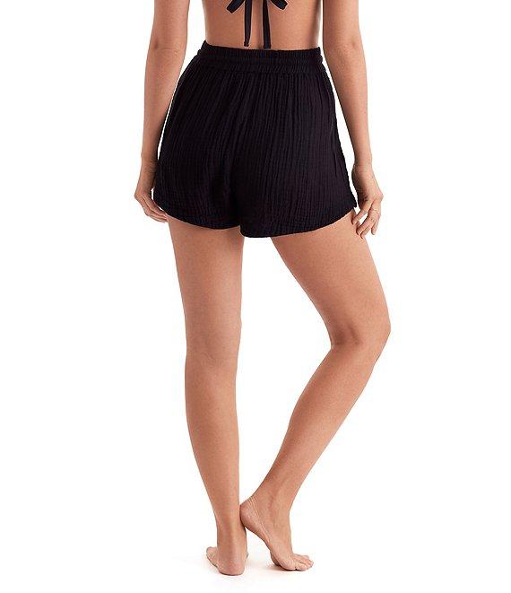 Mimi Flamingo Bliss Gauze Vista Solid Elastic Drawstring Waist Swim Cover-Up Shorts Product Image