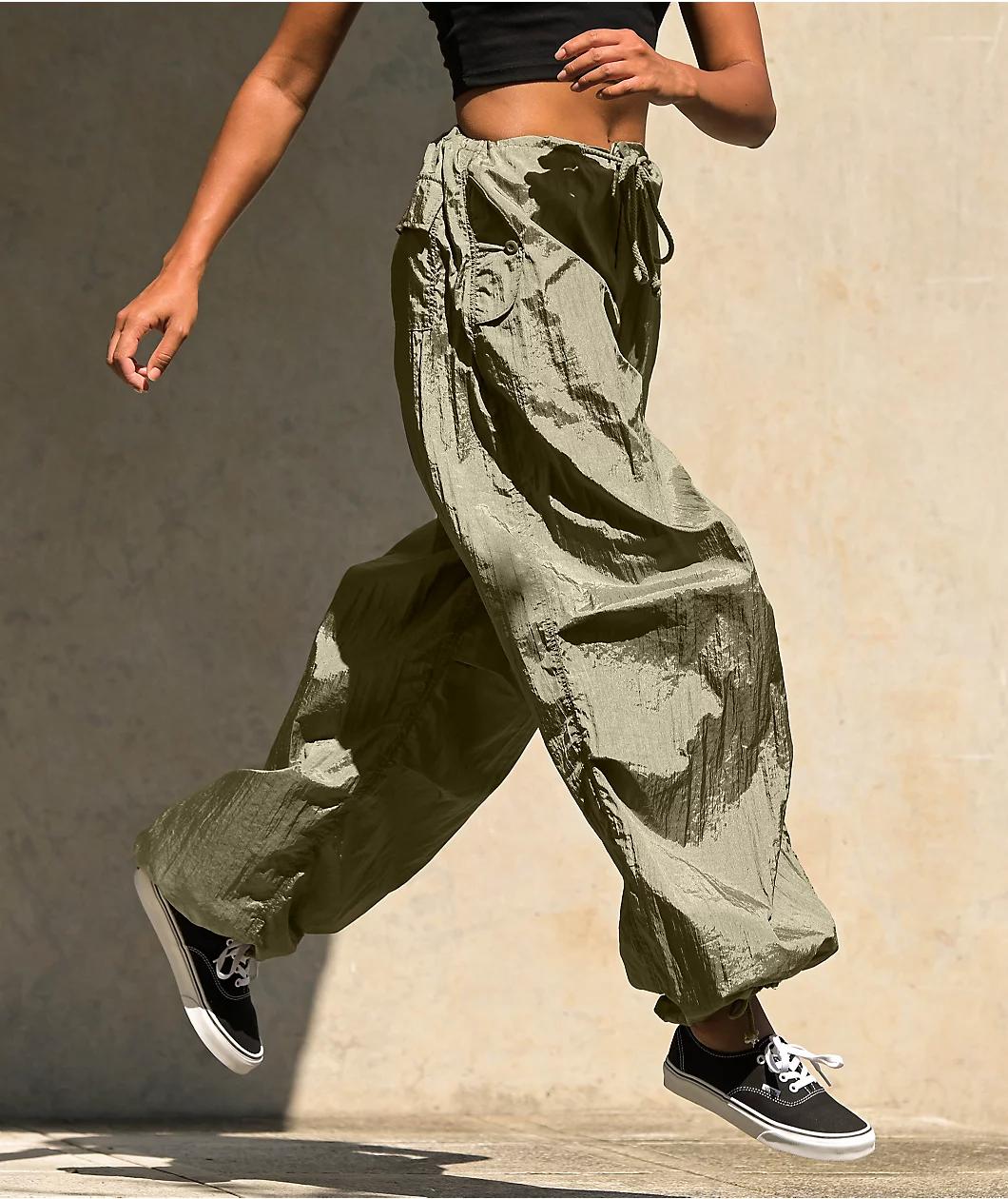 Motel Green Parachute Pants Product Image