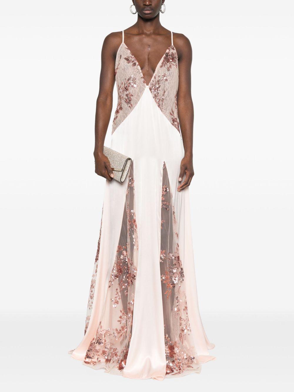 satin lace gown Product Image