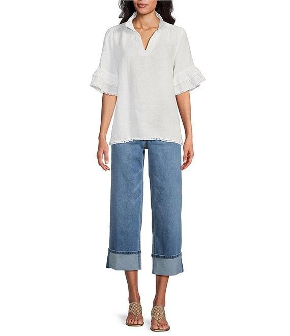 John Mark Wide Leg 5 Pocket Crop Denim Jeans Product Image
