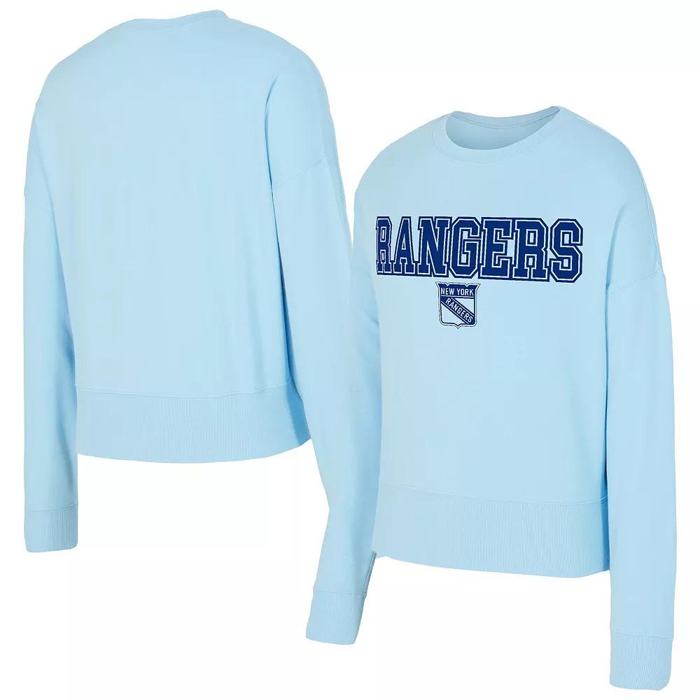 Women's Concepts Sport Light Blue New York Rangers Tonal Pullover Sweatshirt,  Product Image