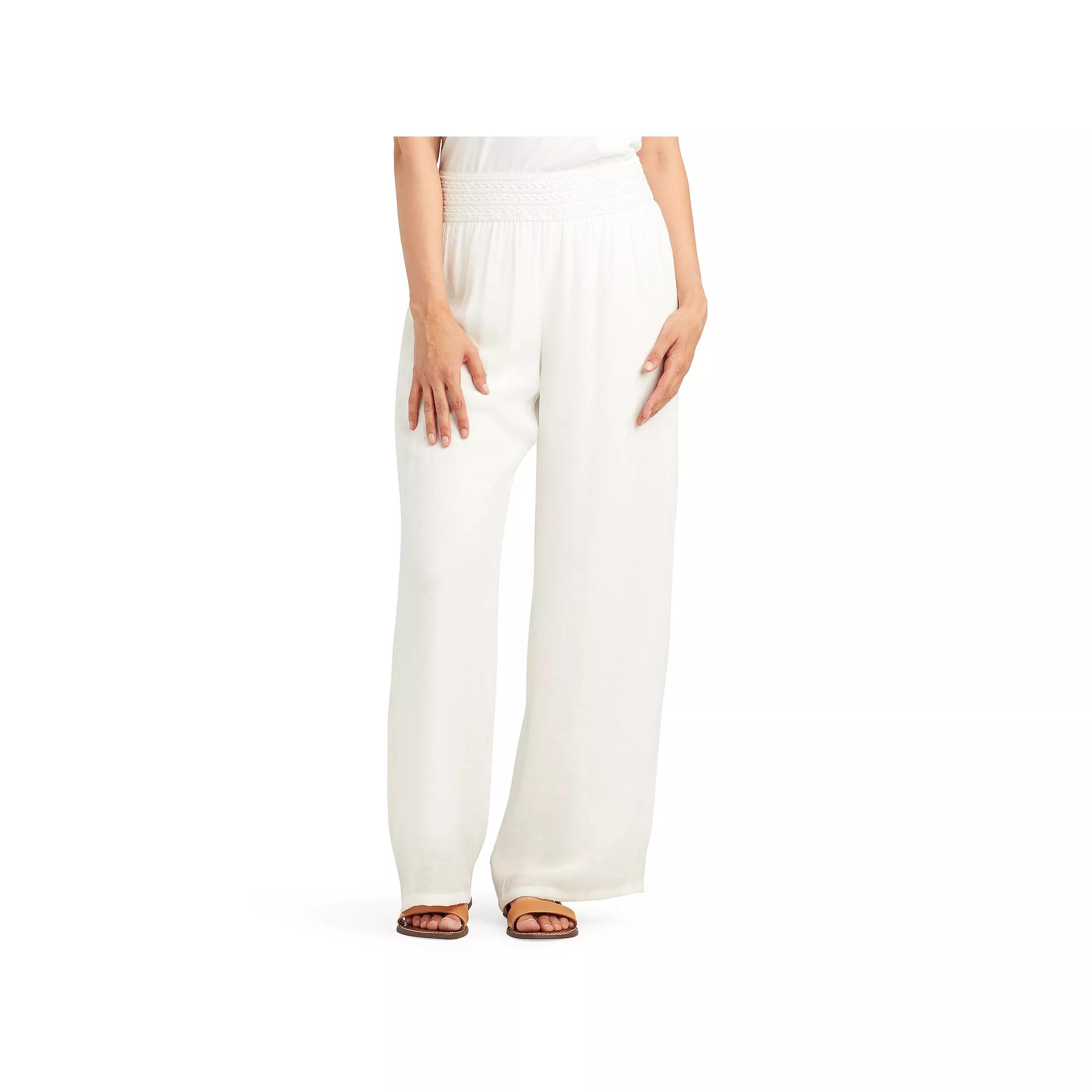 Women's AB Studio Elastic Waistband Lined Pants, Size: XL, Off White Product Image