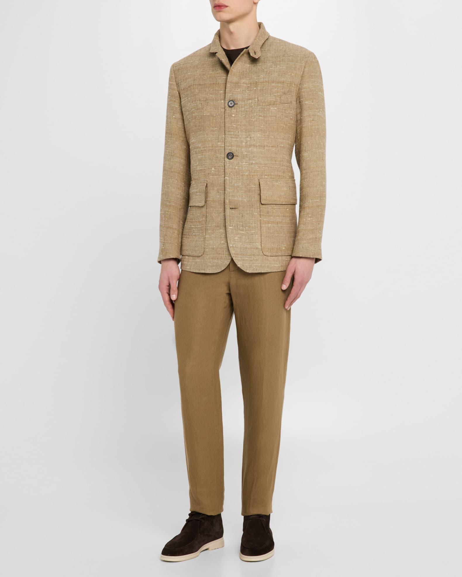 Men's Linen and Silk Roadster Single-Breasted Jacket Product Image