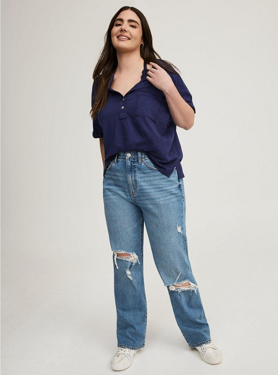 V-Neck Heritage Slub Henley Product Image