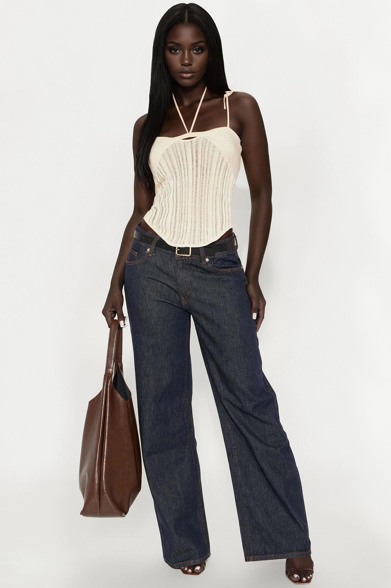 A Bit Of Elegance Sweater Tank Top - Cream Product Image