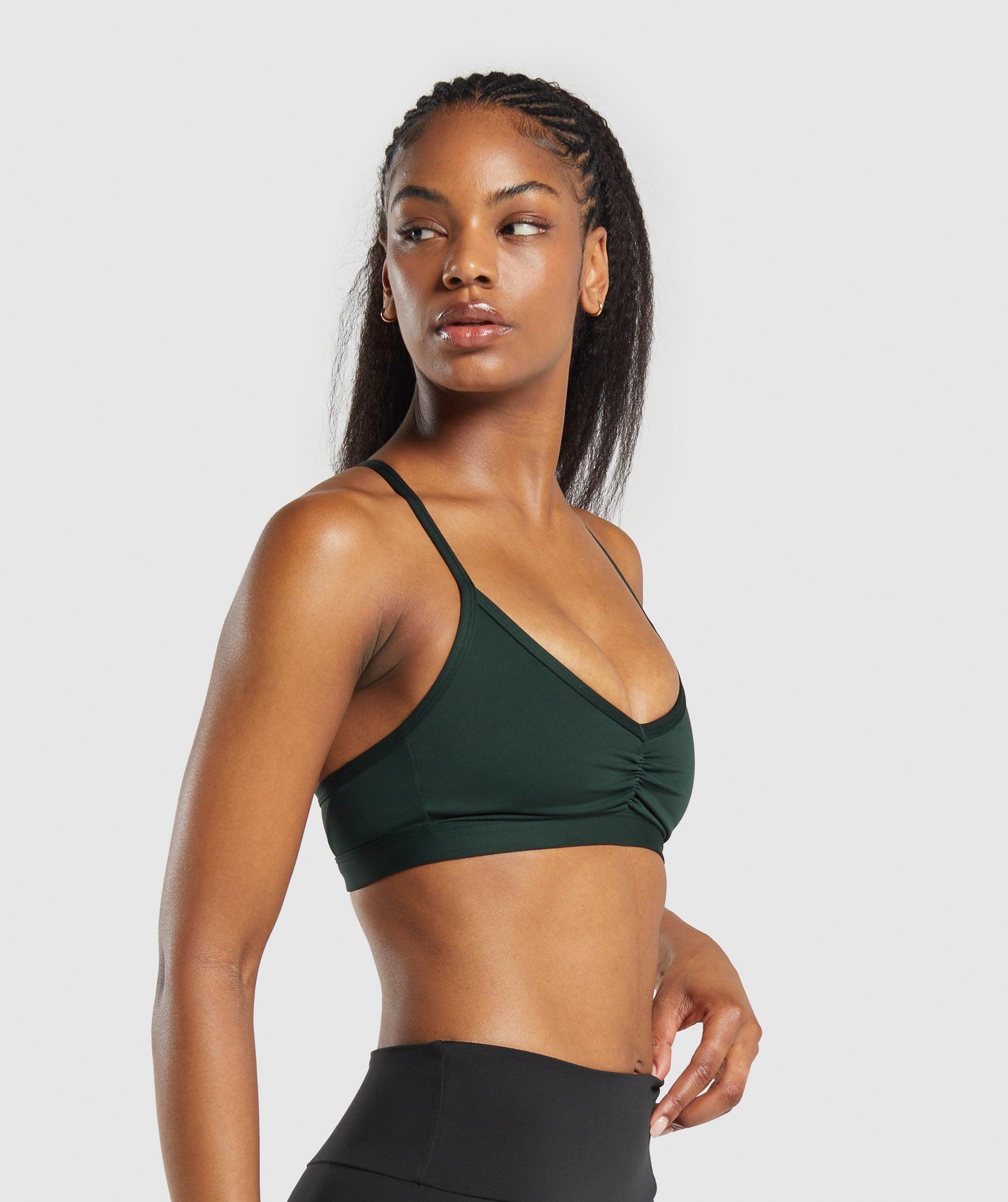 Ruched Strappy Sports Bra Product Image