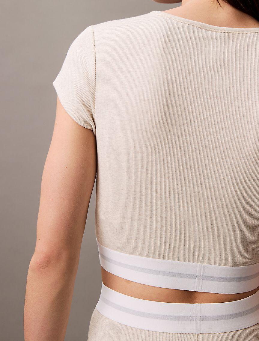 Cotton Stretch Rib Cropped Tee Product Image