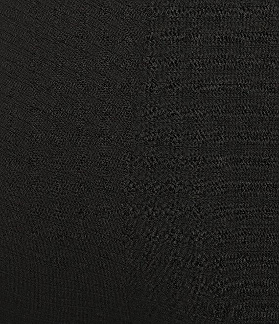 Multiples Plus Size Solid Stripe Jacquard Straight Leg Pull-On Pants Product Image