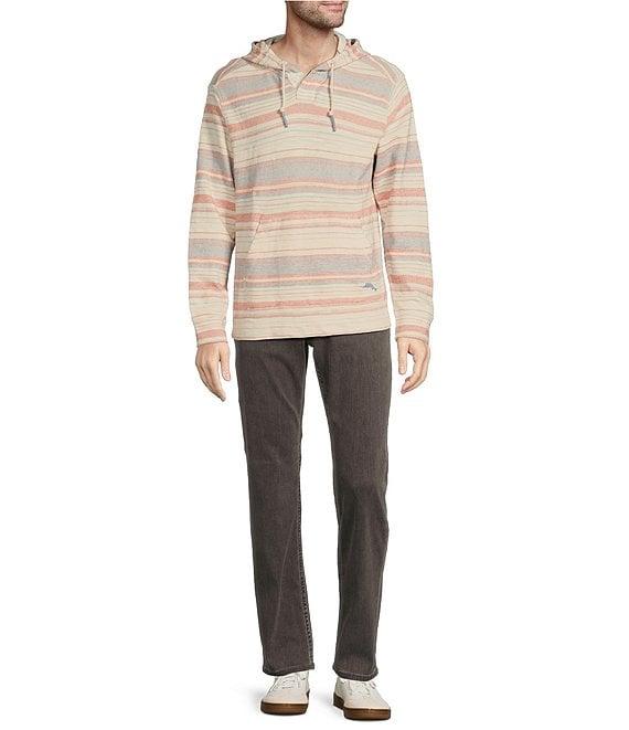 Tommy Bahama Coral Coastline Baja Textured Stripe Long Sleeve Hoodie Product Image