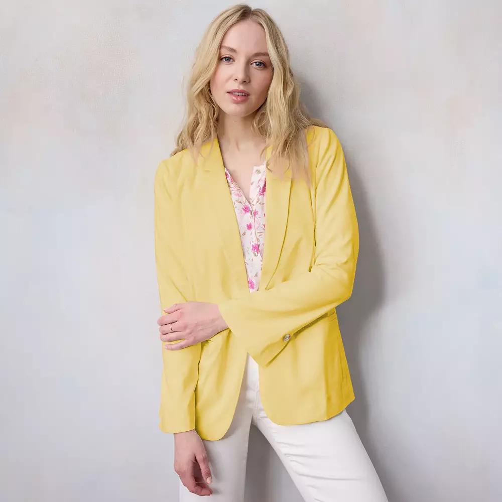 Women's LC Lauren Conrad Notch Collar 1-Button Blazer Jacket,  Product Image