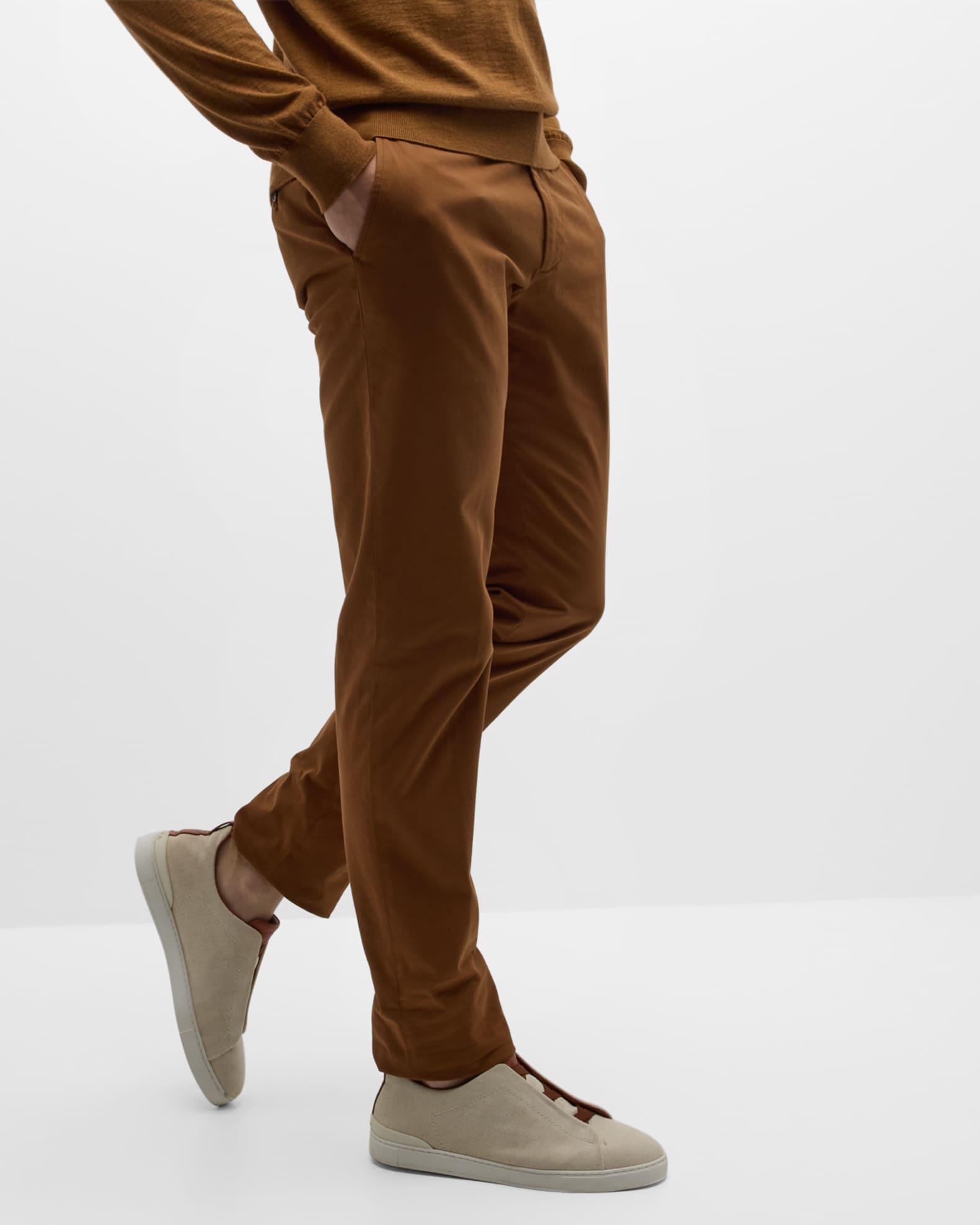 Men's Premium Cotton Flat-Front Trousers Product Image