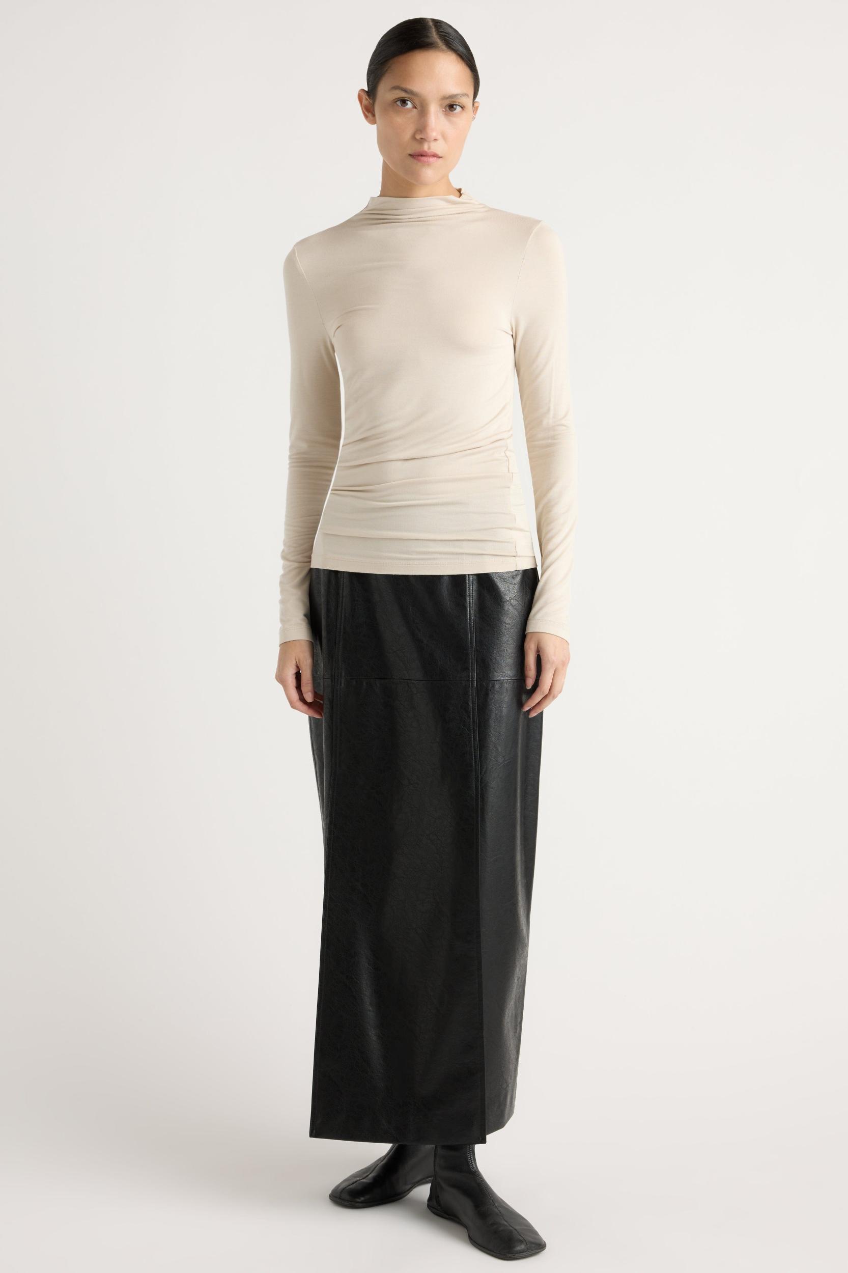 Ava Mock-Neck Long-Sleeve Tee Product Image