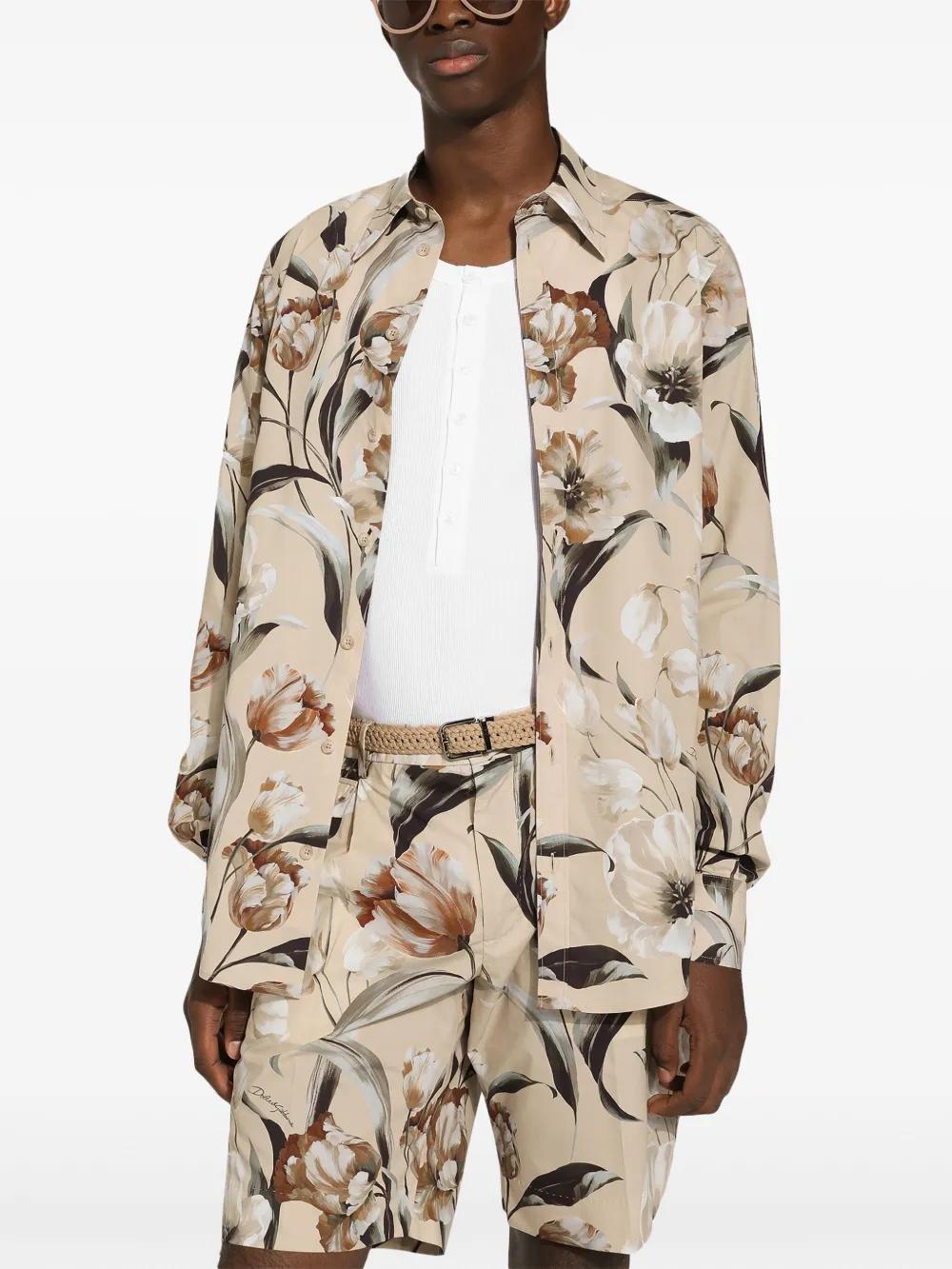 floral-print poplin shirt Product Image