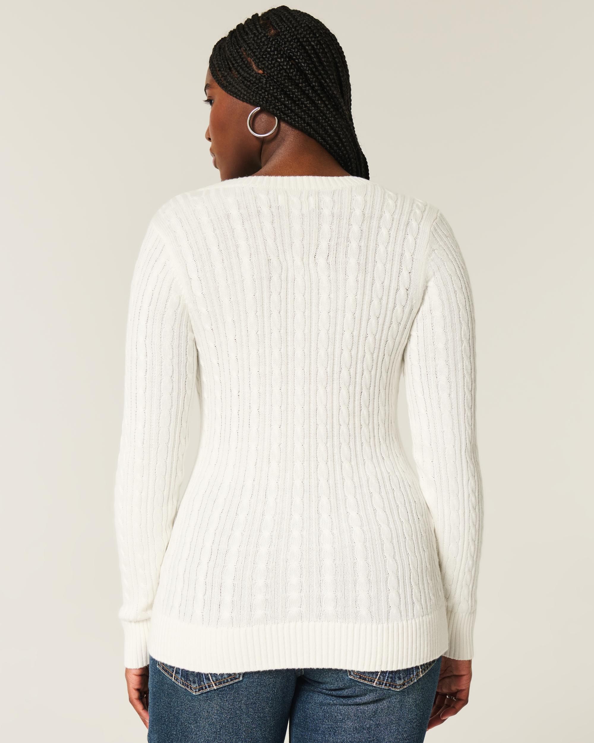Cable-Knit Icon V-Neck Sweater Product Image