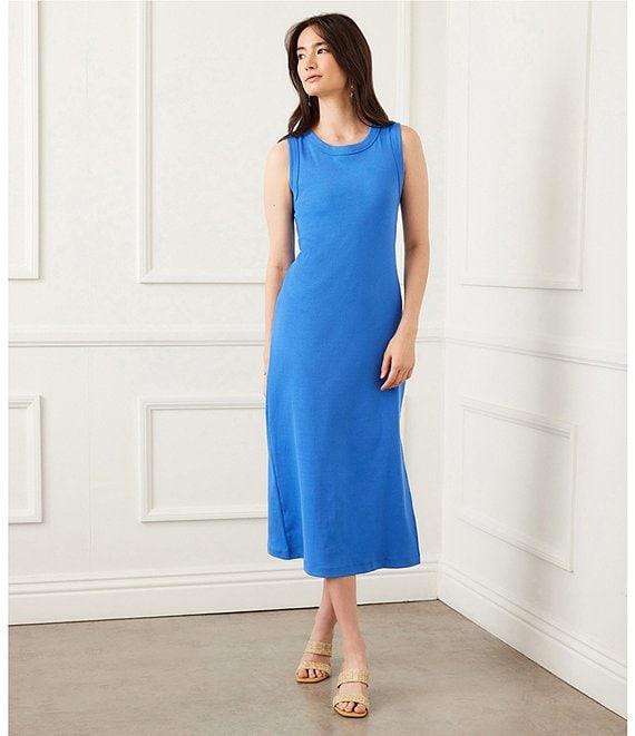 Karen Kane Crew Neck Sleeveless Ribbed Column Midi Dress Product Image