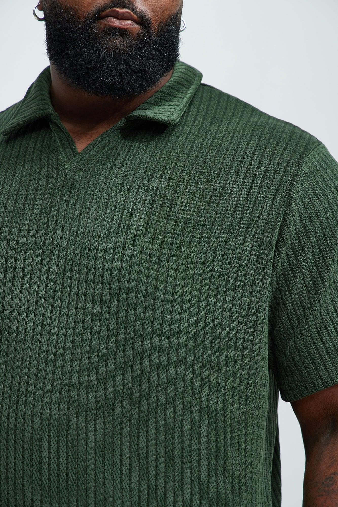 Easton Textured Polo Shirt - Green Product Image