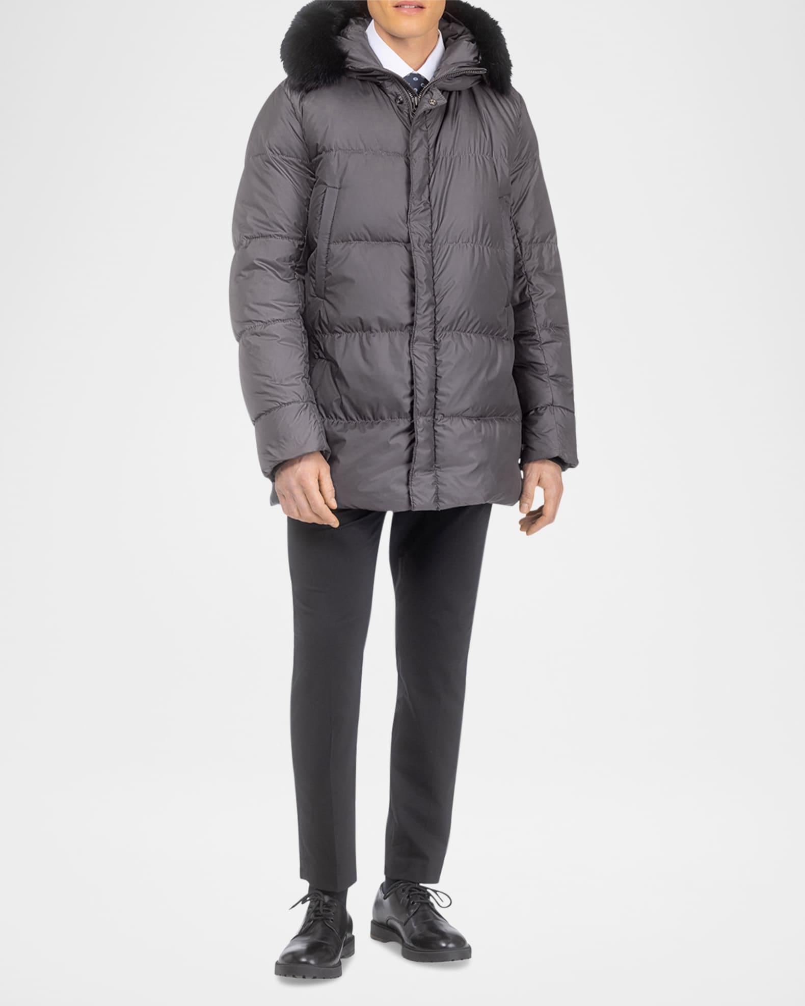 Men's Apres-Ski Jacket With Detachable Toscana Lamb Shearling Hood Trim Product Image