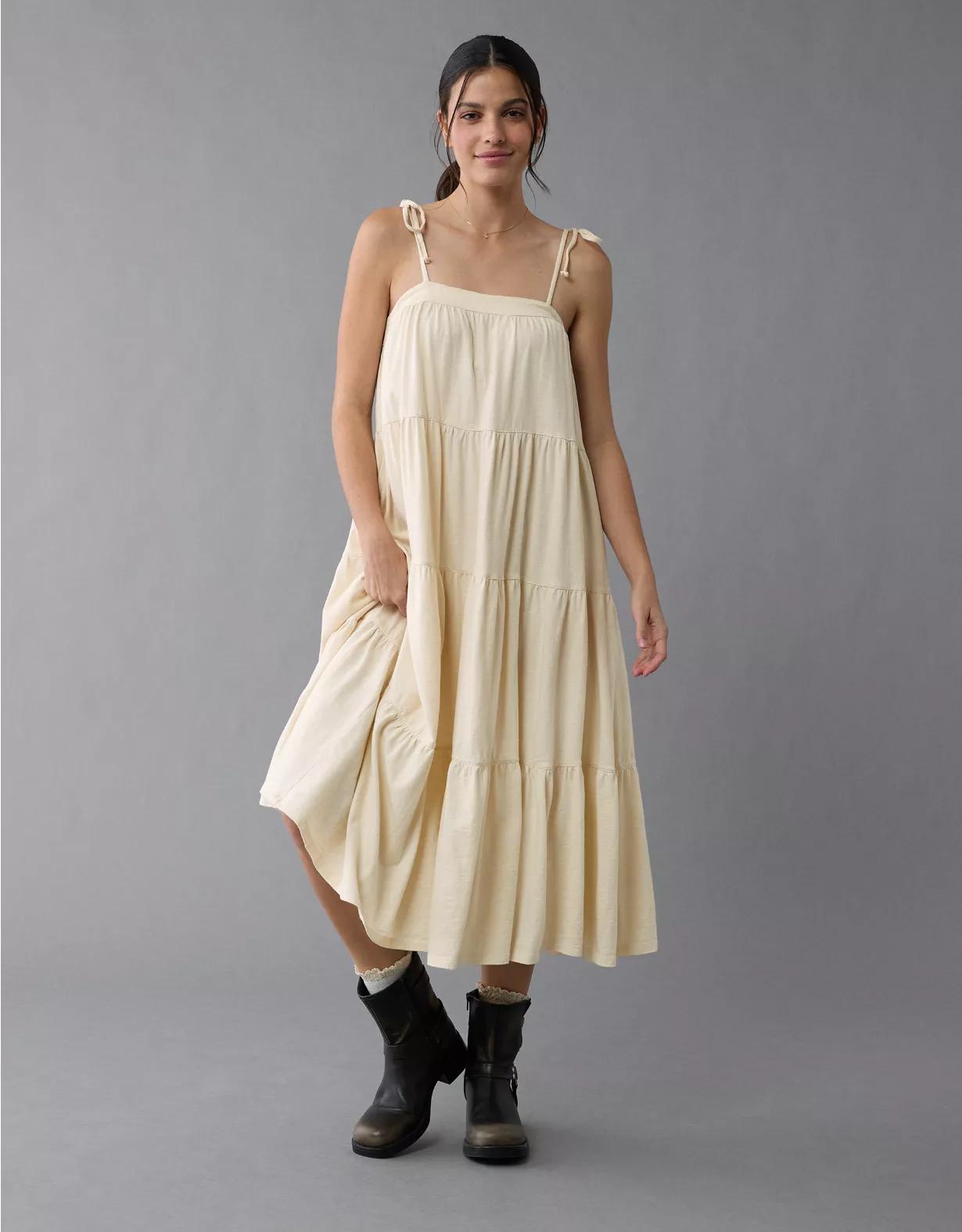AE Sunchaser Knit Tie Shoulder Maxi Dress Product Image