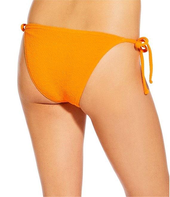 GB Solid Scrunchie Textured Tie Side Hipster Swim Bottom Product Image