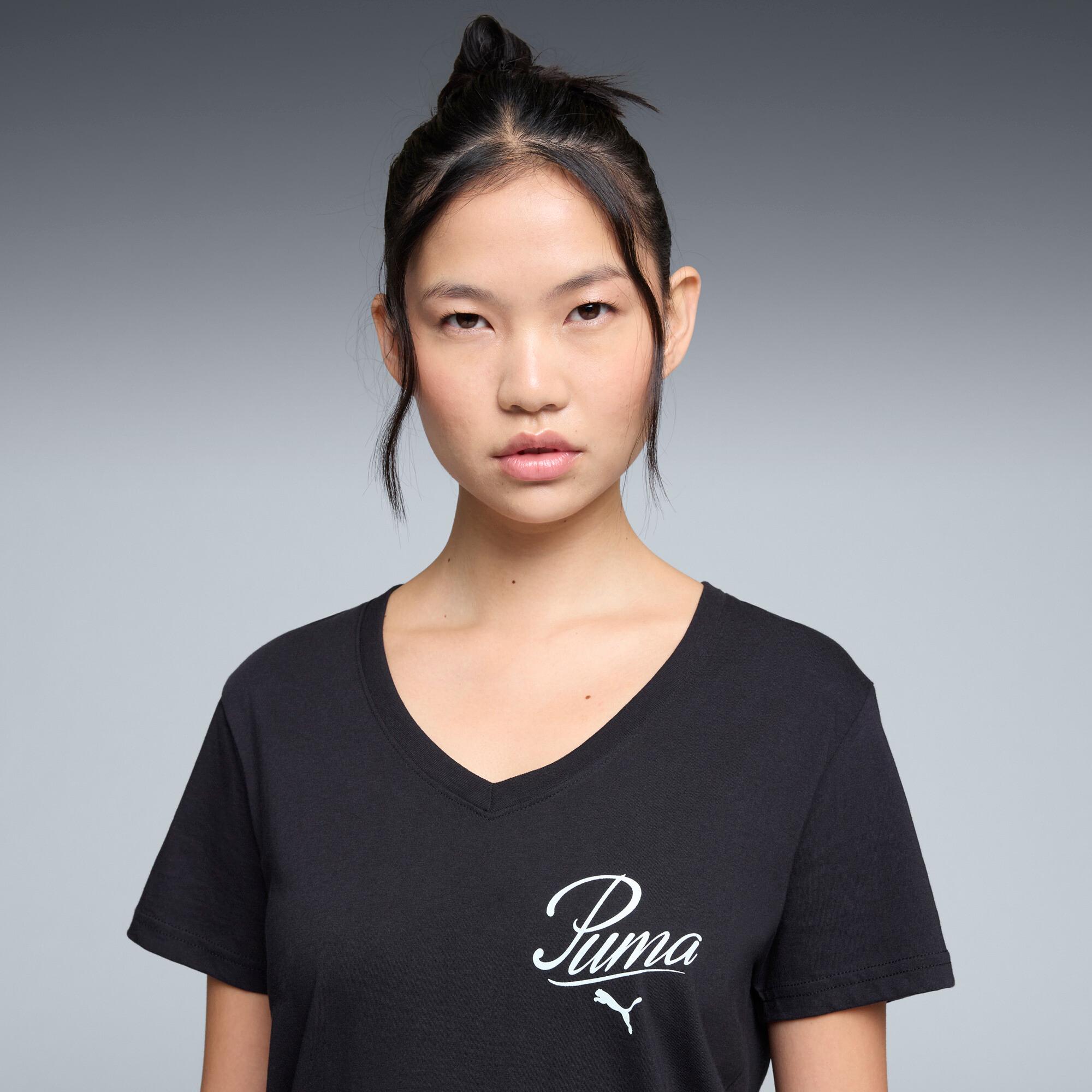 Essentials Script V-Neck Tee Women Product Image