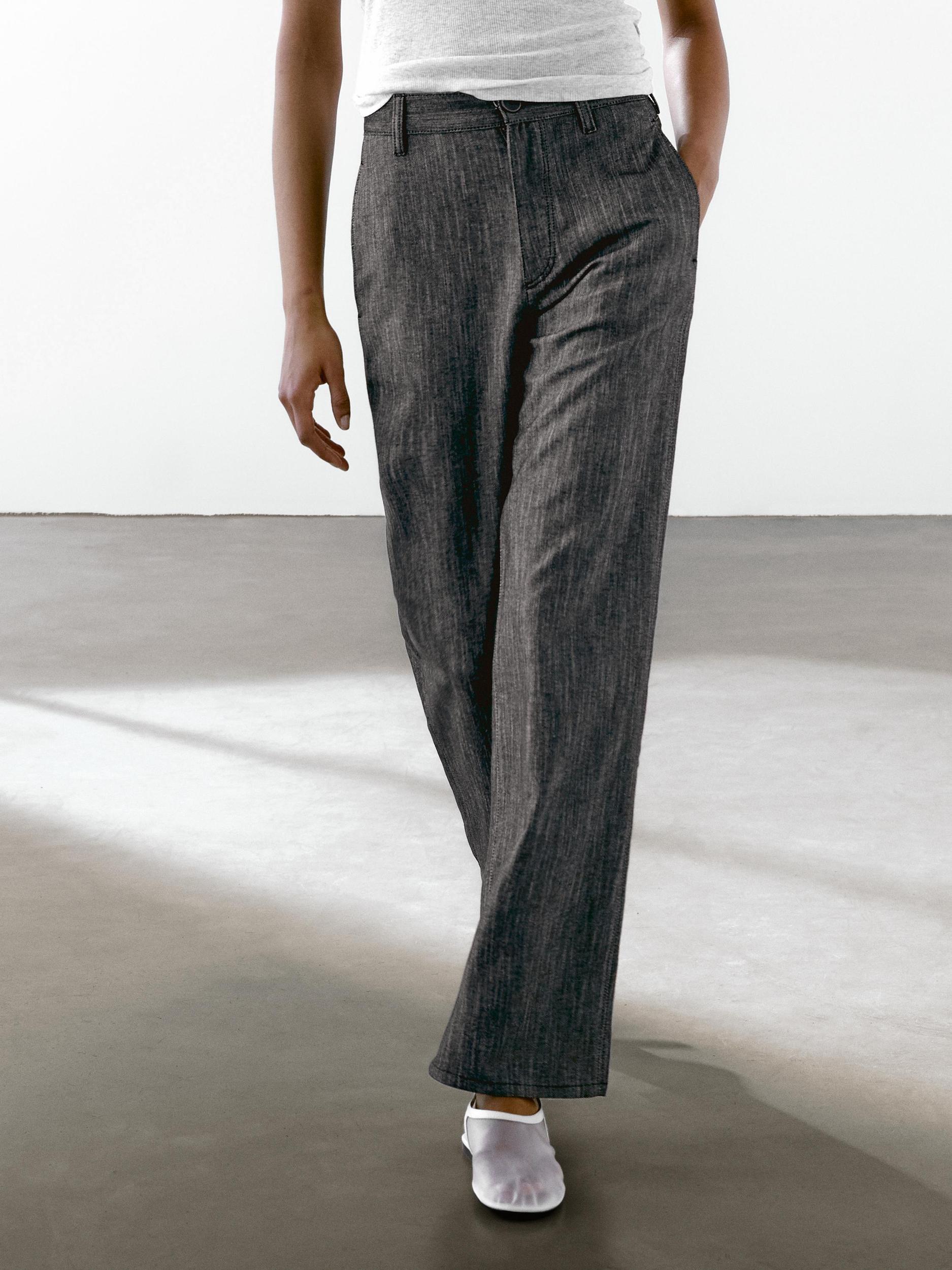 Cotton blend denim trousers Product Image
