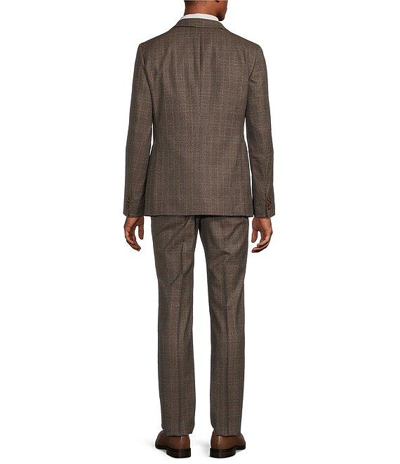 John Varvatos Slim Fit Flat Front Plaid Pattern 2-Piece Suit Product Image