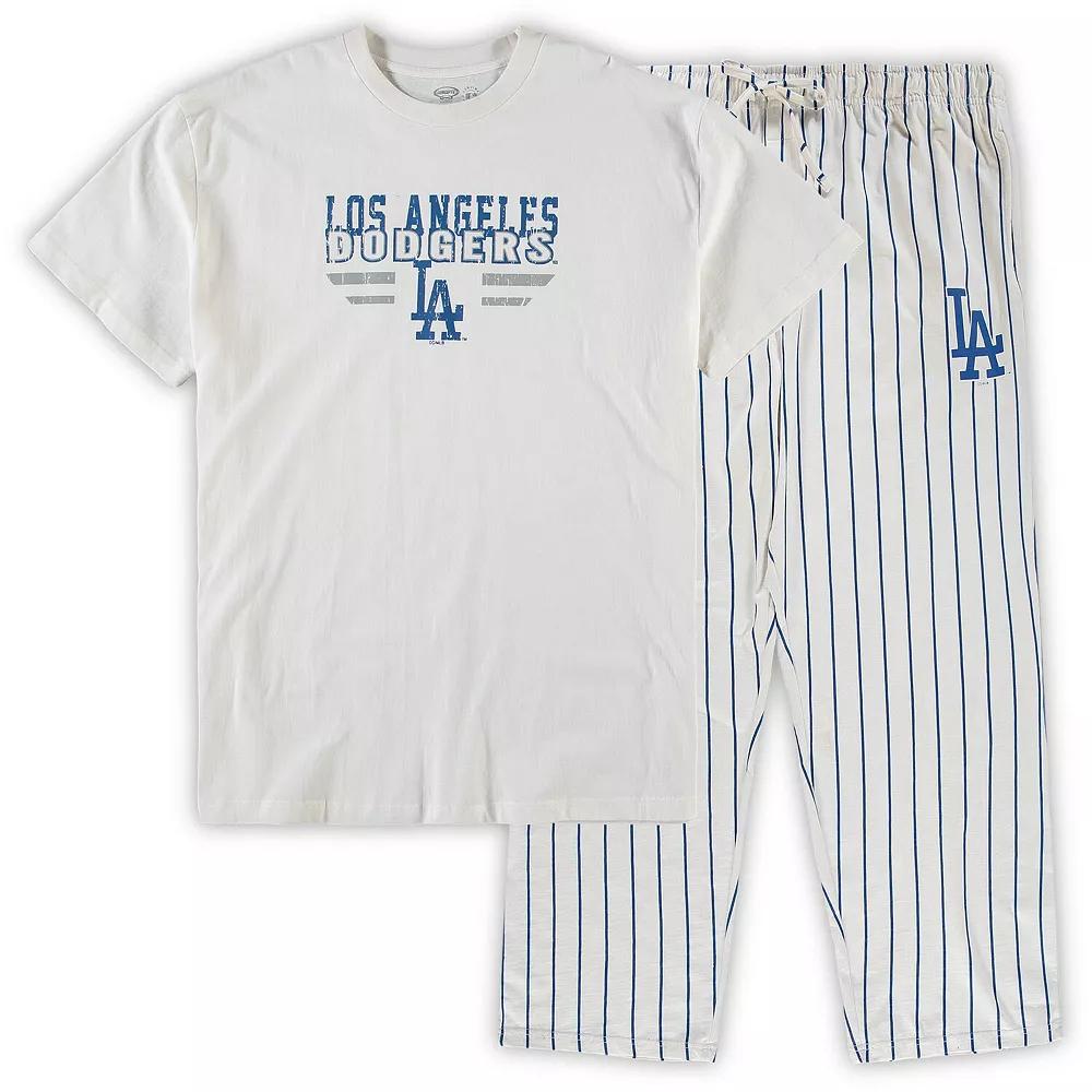Men's Concepts Sport White/Royal Los Angeles Dodgers Big & Tall Pinstripe Sleep Set, Size: 4XB Product Image