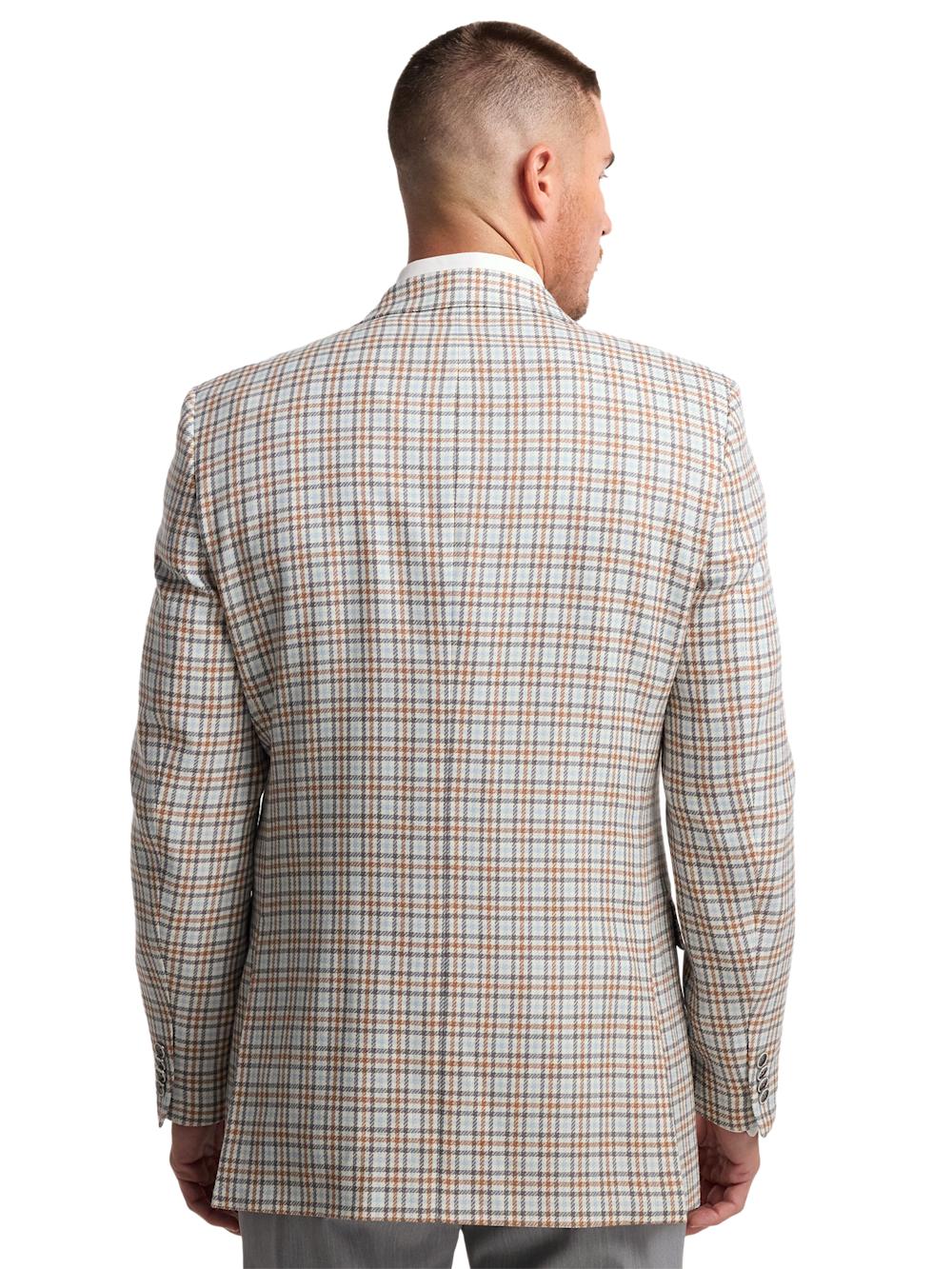 Wool Gingham Single Breasted Notch Lapel Sport Coat - Multi Product Image