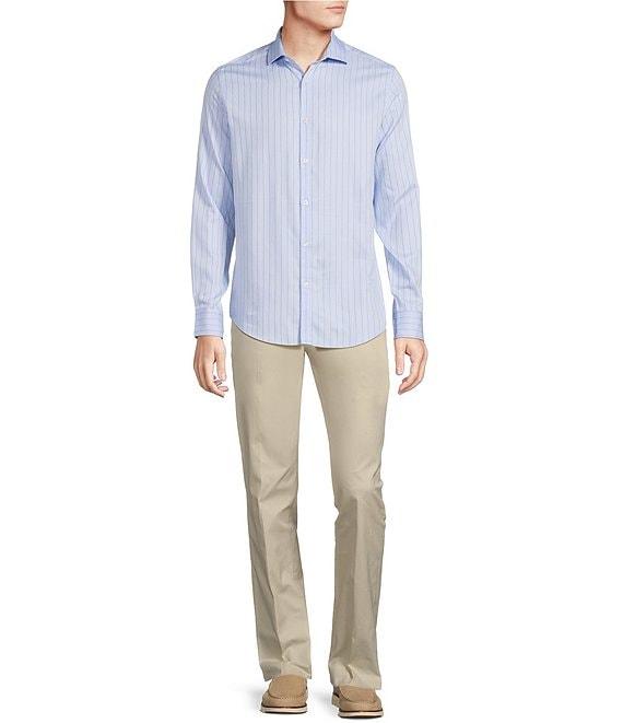 Murano Slim Fit Vertical Stripe Dobby Long Sleeve Woven Shirt Product Image