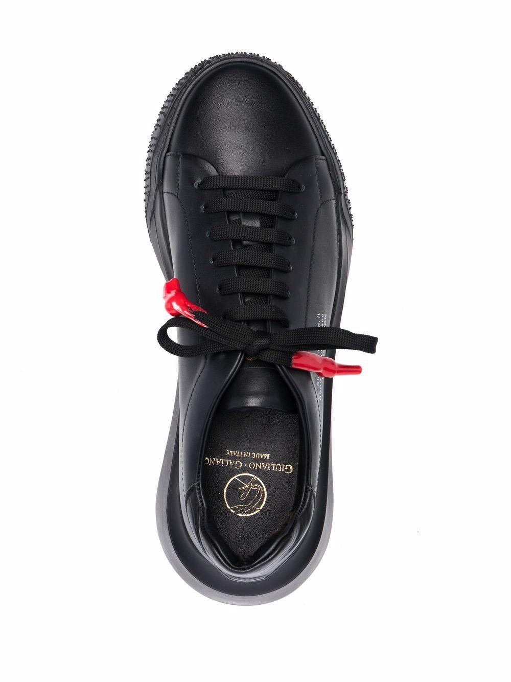 leather lace up sneakers Product Image
