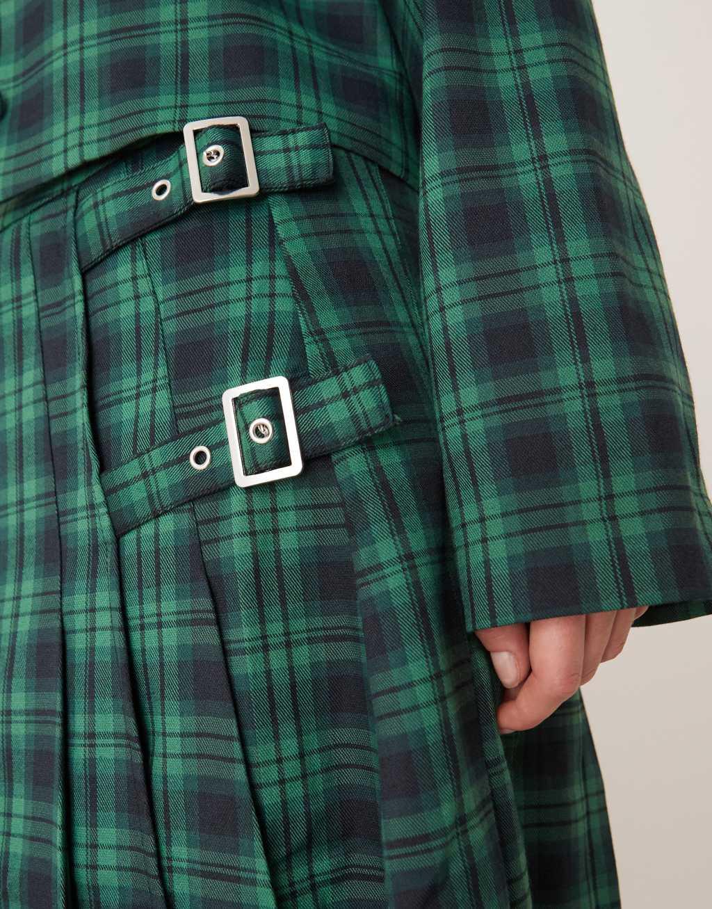 Neon Rose tartan midi kilt skirt in navy - part of a set Product Image